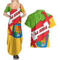 La Rioja Flag Couples Matching Summer Maxi Dress and Hawaiian Shirt Autonomous Community of Spain - Wonder Print Shop