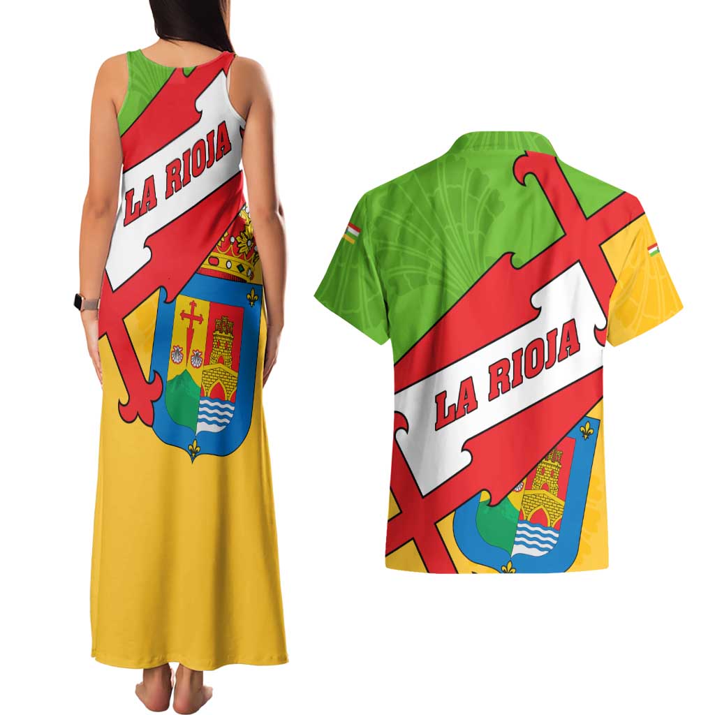 La Rioja Flag Couples Matching Tank Maxi Dress and Hawaiian Shirt Autonomous Community of Spain - Wonder Print Shop