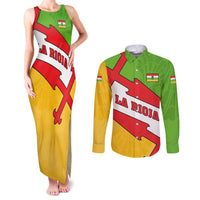 La Rioja Flag Couples Matching Tank Maxi Dress and Long Sleeve Button Shirt Autonomous Community of Spain - Wonder Print Shop