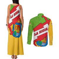 La Rioja Flag Couples Matching Tank Maxi Dress and Long Sleeve Button Shirt Autonomous Community of Spain - Wonder Print Shop