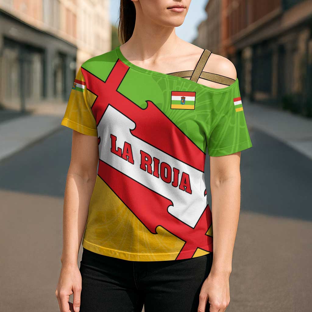 La Rioja Flag Cross Shoulder Shirt Autonomous Community of Spain - Wonder Print Shop