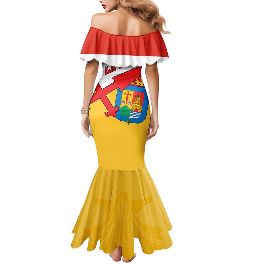 La Rioja Flag Family Matching Mermaid Dress and Hawaiian Shirt Autonomous Community of Spain - Wonder Print Shop