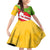 La Rioja Flag Family Matching Off Shoulder Short Dress and Hawaiian Shirt Autonomous Community of Spain - Wonder Print Shop