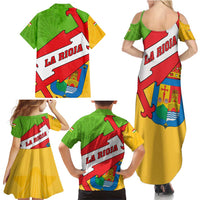 La Rioja Flag Family Matching Summer Maxi Dress and Hawaiian Shirt Autonomous Community of Spain - Wonder Print Shop