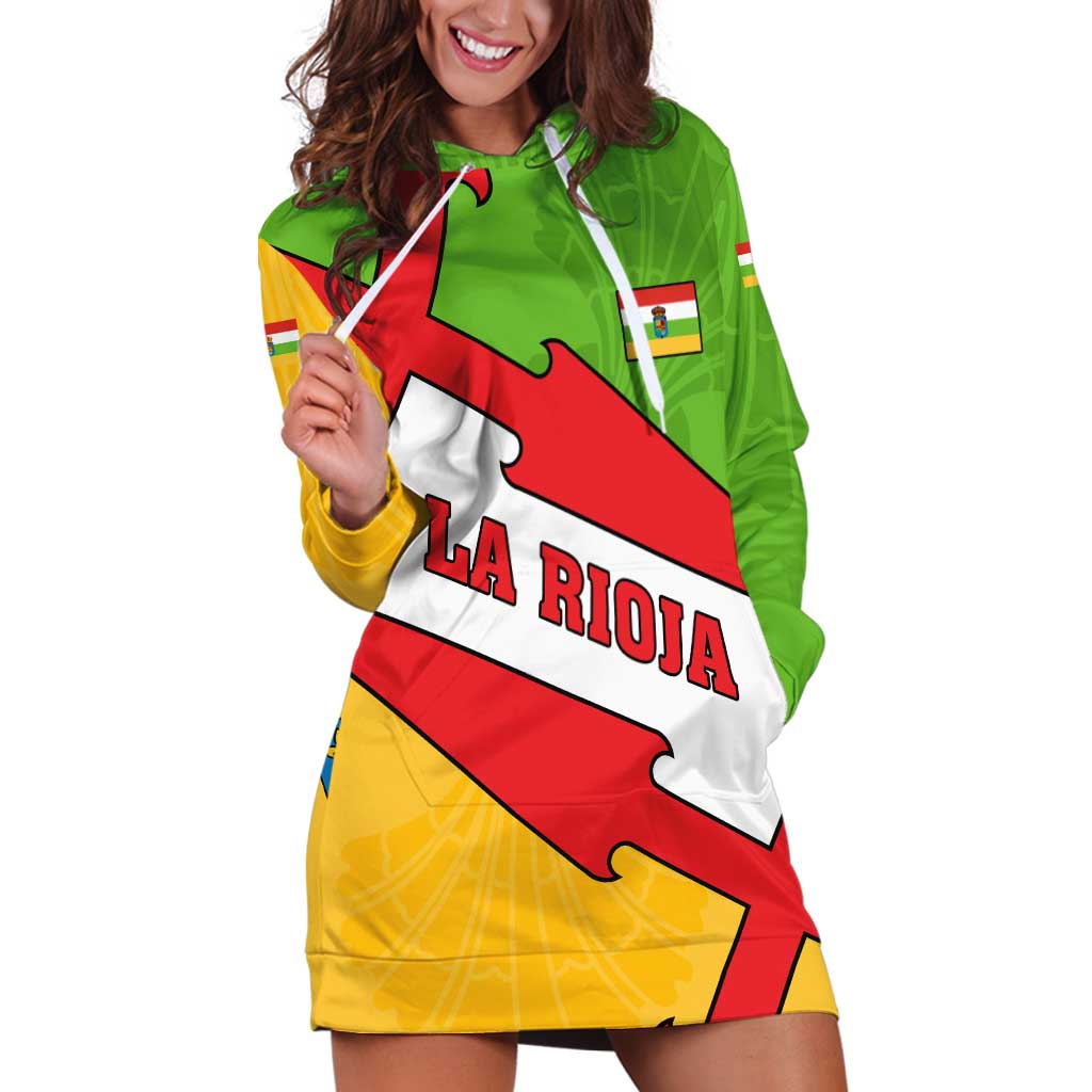 La Rioja Flag Hoodie Dress Autonomous Community of Spain - Wonder Print Shop