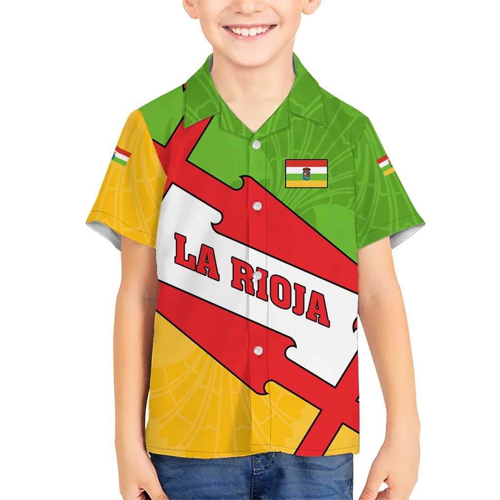 La Rioja Flag Kid Hawaiian Shirt Autonomous Community of Spain - Wonder Print Shop