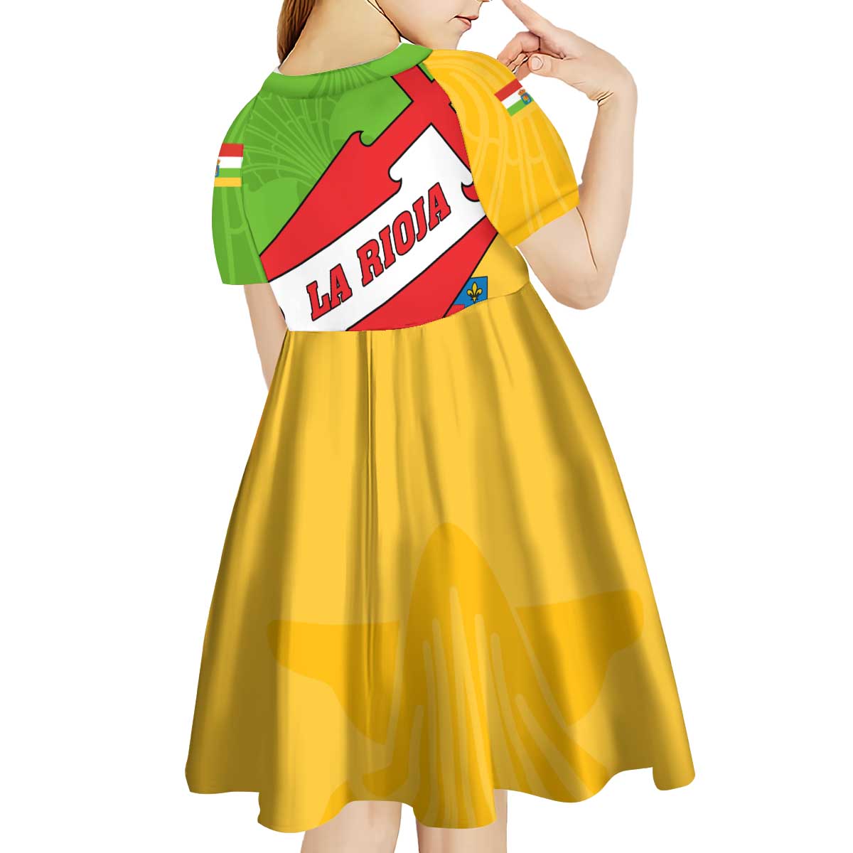 La Rioja Flag Kid Short Sleeve Dress Autonomous Community of Spain - Wonder Print Shop