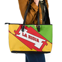La Rioja Flag Leather Tote Bag Autonomous Community of Spain - Wonder Print Shop