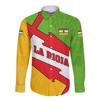 La Rioja Flag Long Sleeve Button Shirt Autonomous Community of Spain - Wonder Print Shop