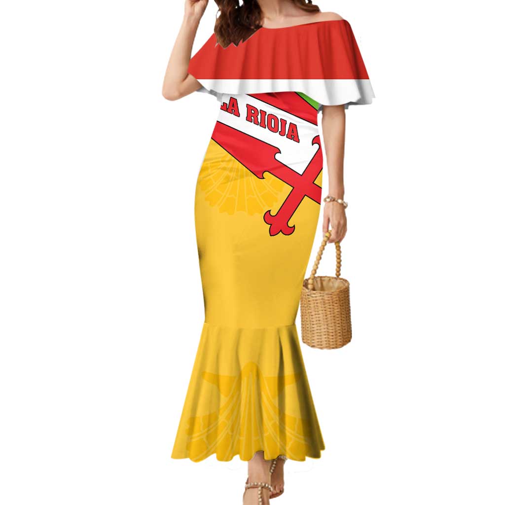 La Rioja Flag Mermaid Dress Autonomous Community of Spain - Wonder Print Shop