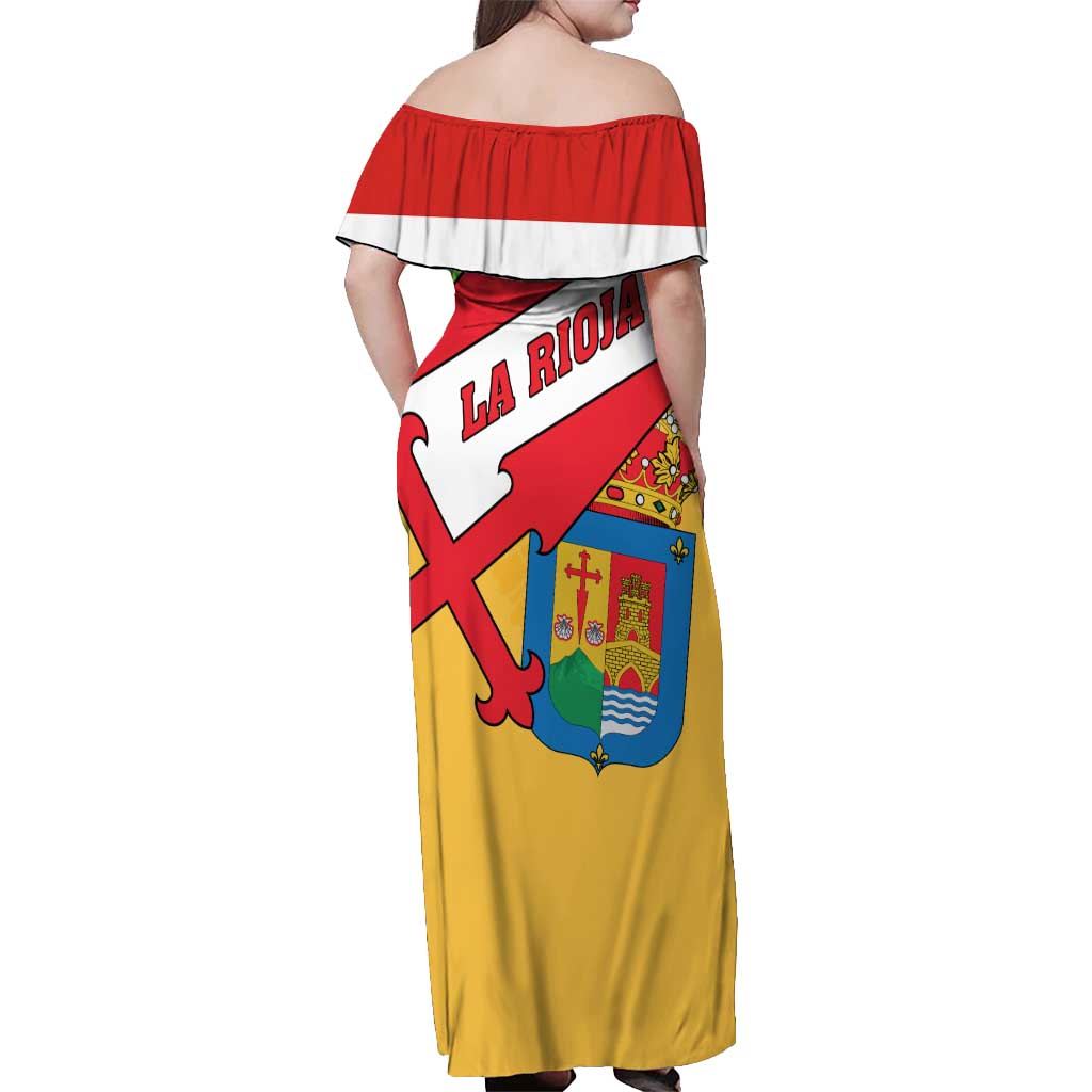 La Rioja Flag Off Shoulder Maxi Dress Autonomous Community of Spain - Wonder Print Shop