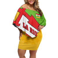 La Rioja Flag Off Shoulder Short Dress Autonomous Community of Spain - Wonder Print Shop