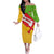 La Rioja Flag Off The Shoulder Long Sleeve Dress Autonomous Community of Spain - Wonder Print Shop