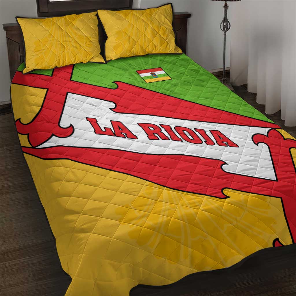 La Rioja Flag Quilt Bed Set Autonomous Community of Spain - Wonder Print Shop
