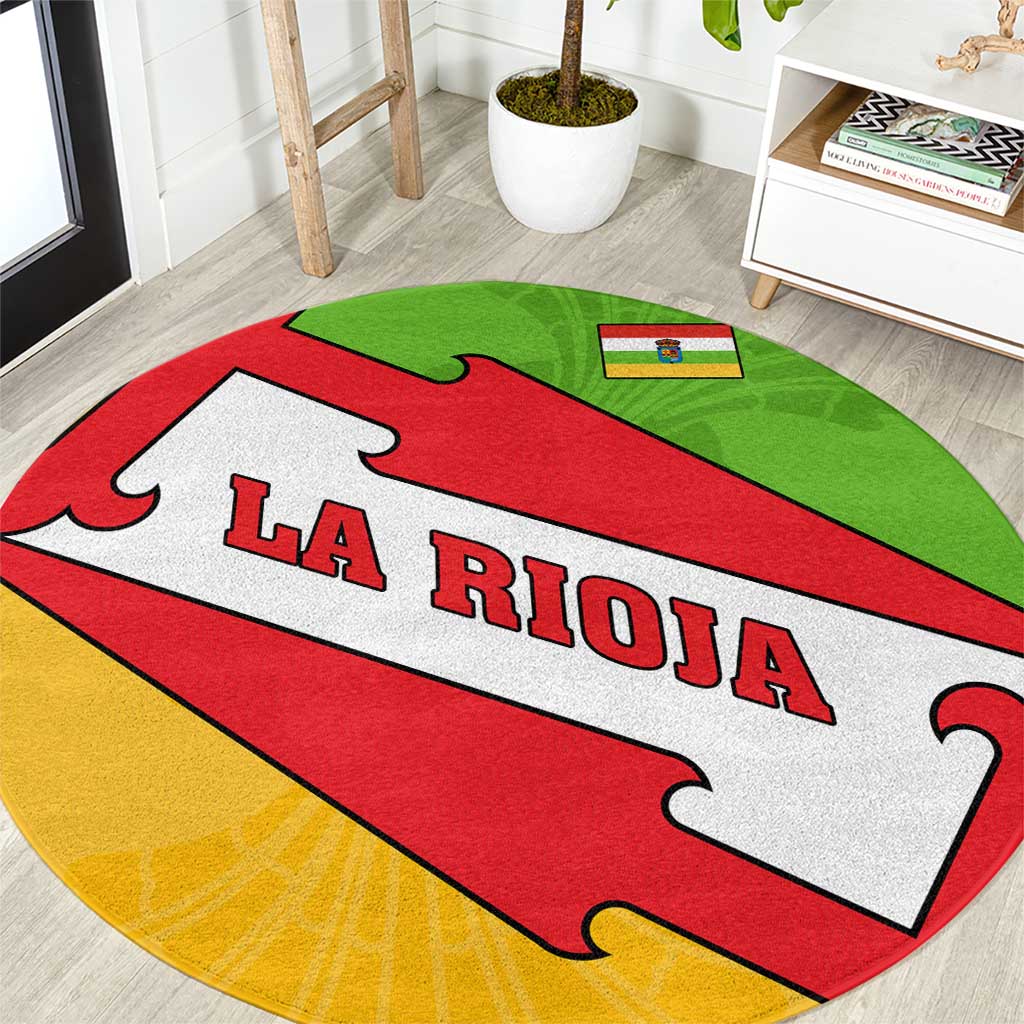 La Rioja Flag Round Carpet Autonomous Community of Spain - Wonder Print Shop