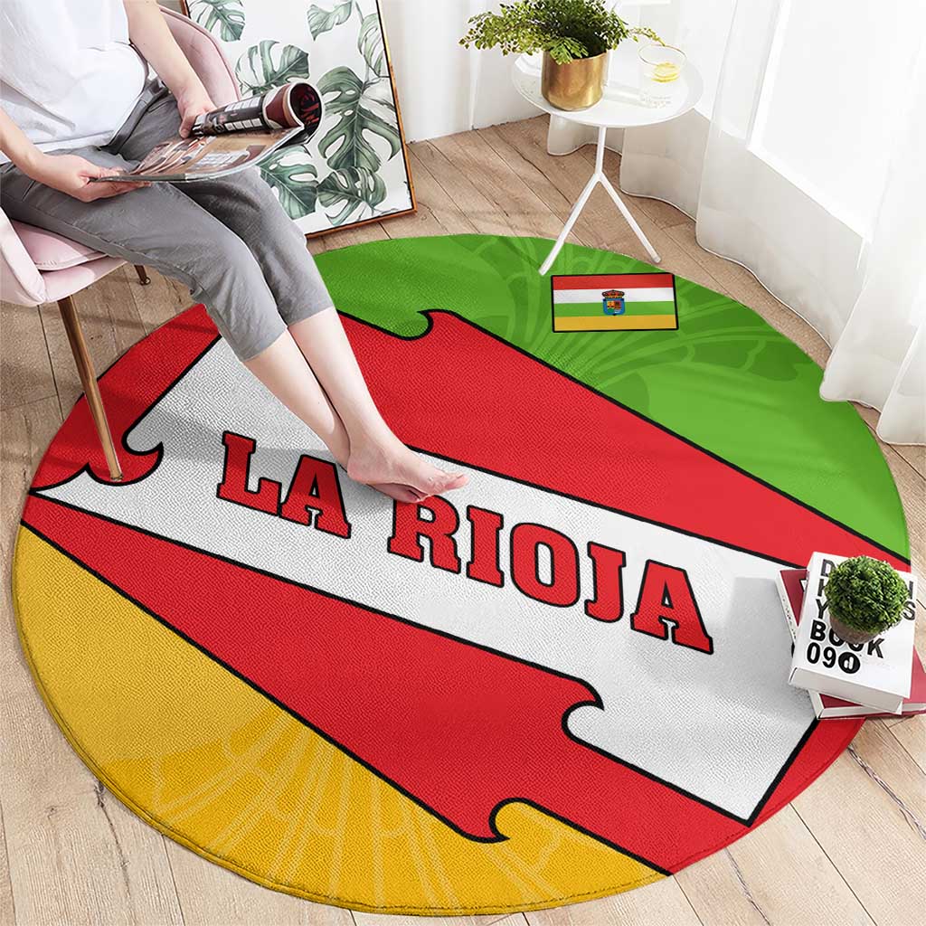 La Rioja Flag Round Carpet Autonomous Community of Spain - Wonder Print Shop
