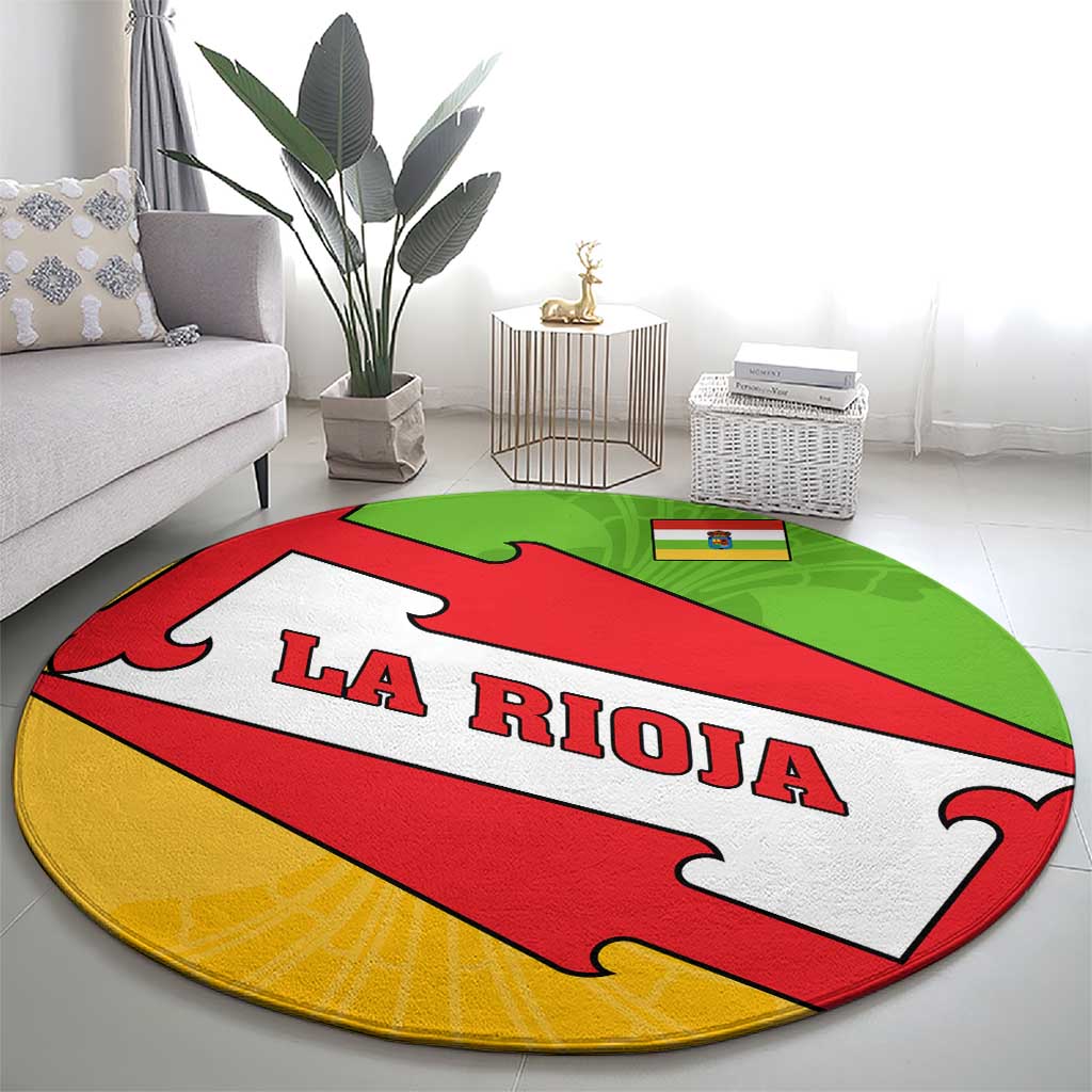 La Rioja Flag Round Carpet Autonomous Community of Spain - Wonder Print Shop