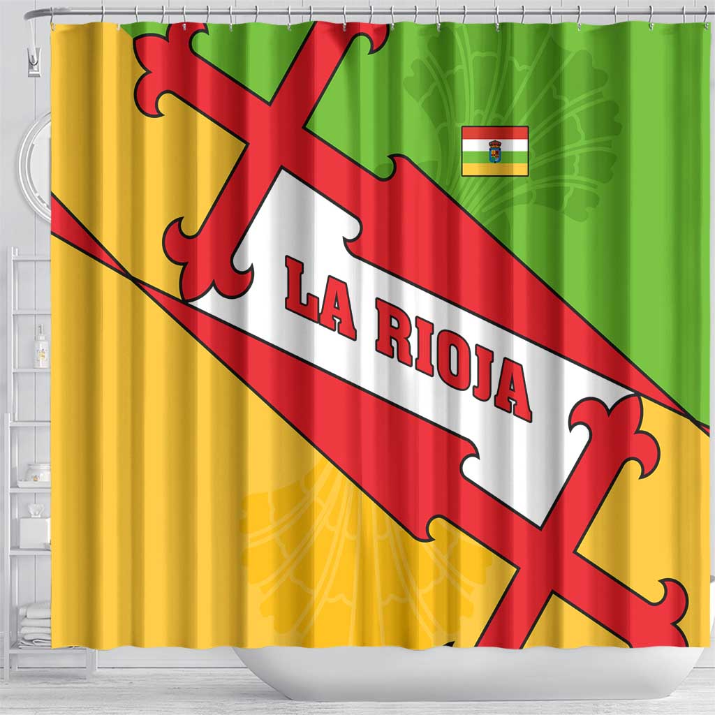 La Rioja Flag Shower Curtain Autonomous Community of Spain - Wonder Print Shop