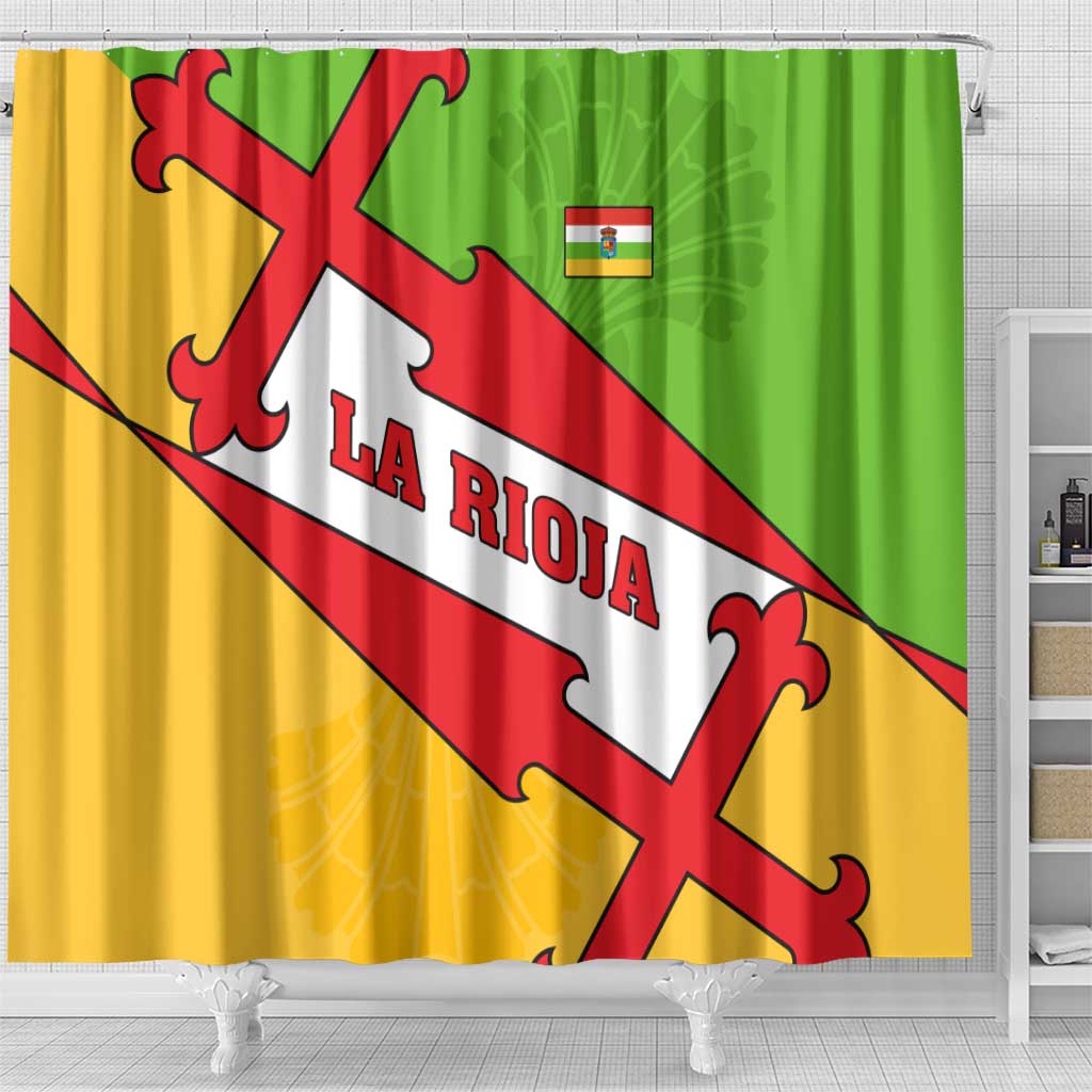 La Rioja Flag Shower Curtain Autonomous Community of Spain - Wonder Print Shop