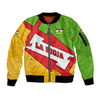 La Rioja Flag Sleeve Zip Bomber Jacket Autonomous Community of Spain - Wonder Print Shop