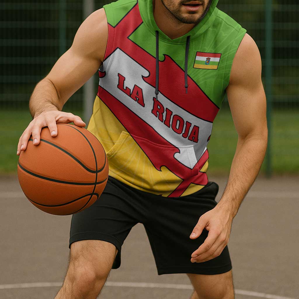 La Rioja Flag Sleeveless Hoodie Autonomous Community of Spain - Wonder Print Shop