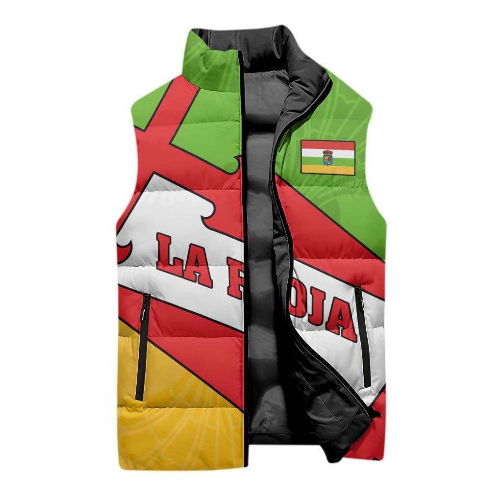 La Rioja Flag Sleeveless Puffer Jacket Autonomous Community of Spain - Wonder Print Shop