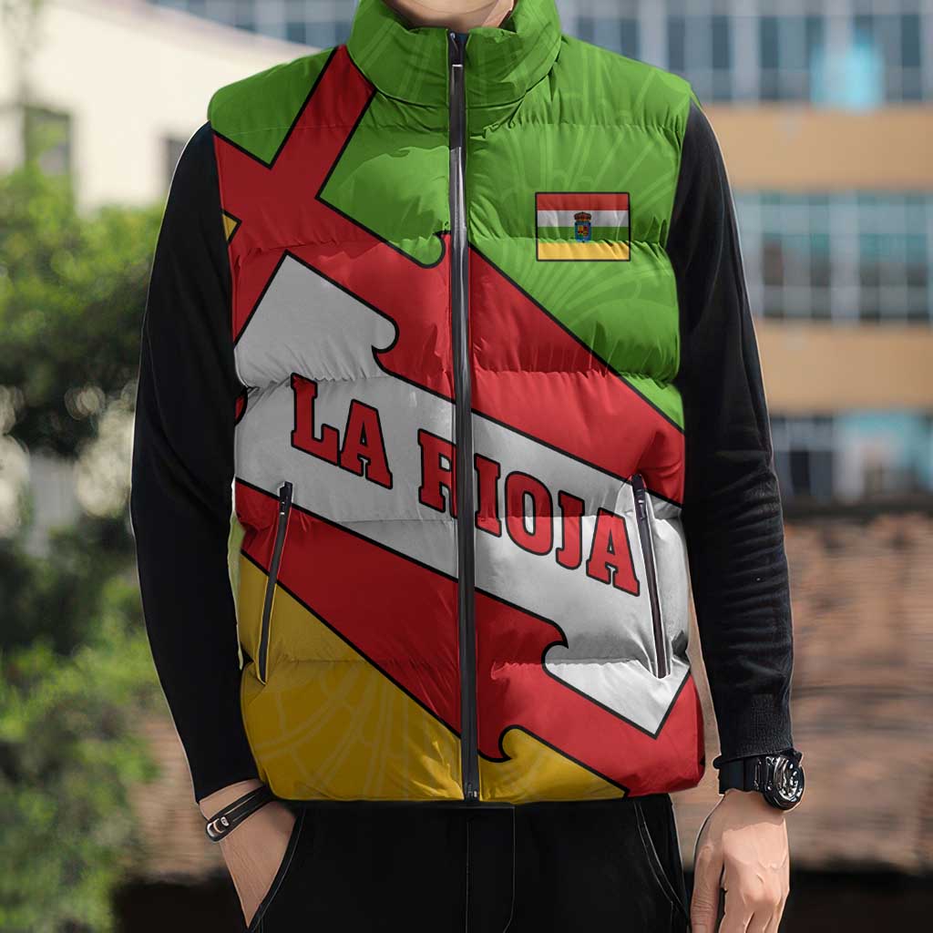 La Rioja Flag Sleeveless Puffer Jacket Autonomous Community of Spain - Wonder Print Shop
