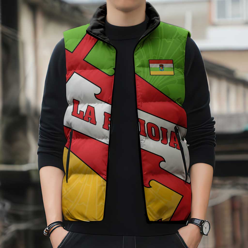 La Rioja Flag Sleeveless Puffer Jacket Autonomous Community of Spain - Wonder Print Shop