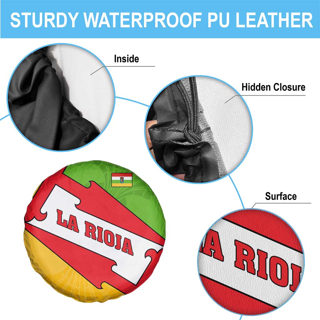 La Rioja Flag Spare Tire Cover Autonomous Community of Spain - Wonder Print Shop