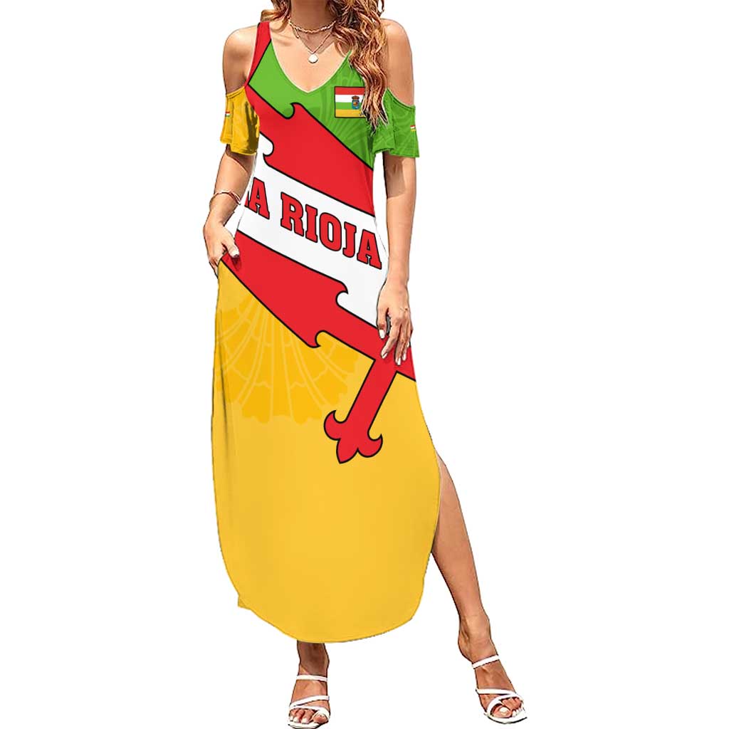 La Rioja Flag Summer Maxi Dress Autonomous Community of Spain - Wonder Print Shop