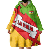 La Rioja Flag Wearable Blanket Hoodie Autonomous Community of Spain - Wonder Print Shop