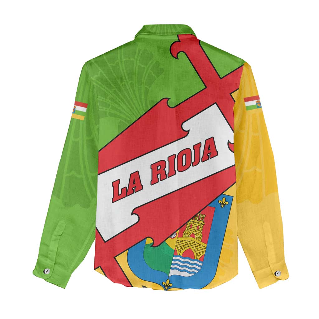 La Rioja Flag Women Casual Shirt Autonomous Community of Spain - Wonder Print Shop
