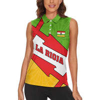 La Rioja Flag Women Sleeveless Polo Shirt Autonomous Community of Spain - Wonder Print Shop