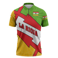 La Rioja Flag Zipper Polo Shirt Autonomous Community of Spain - Wonder Print Shop
