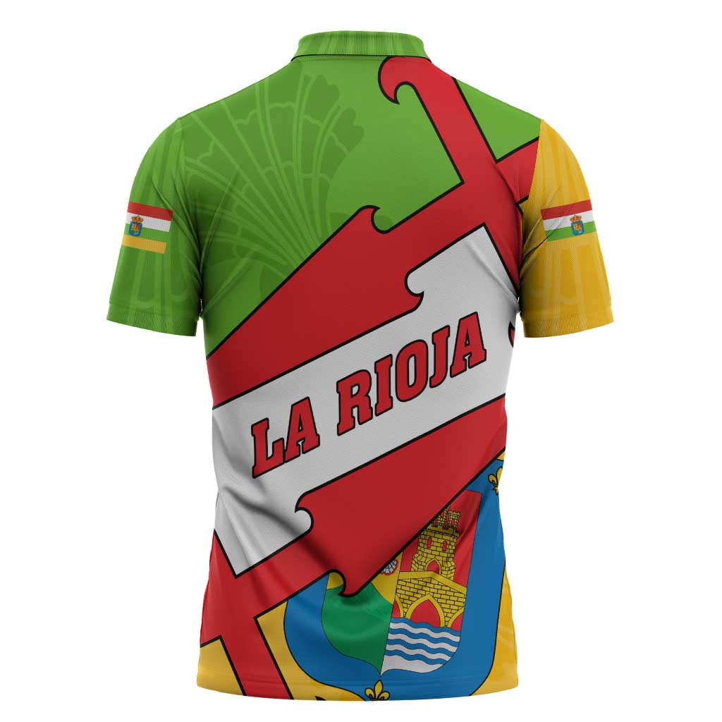 La Rioja Flag Zipper Polo Shirt Autonomous Community of Spain - Wonder Print Shop