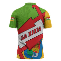 La Rioja Flag Zipper Polo Shirt Autonomous Community of Spain - Wonder Print Shop