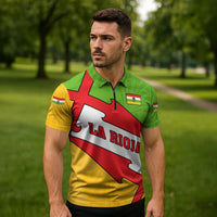 La Rioja Flag Zipper Polo Shirt Autonomous Community of Spain - Wonder Print Shop