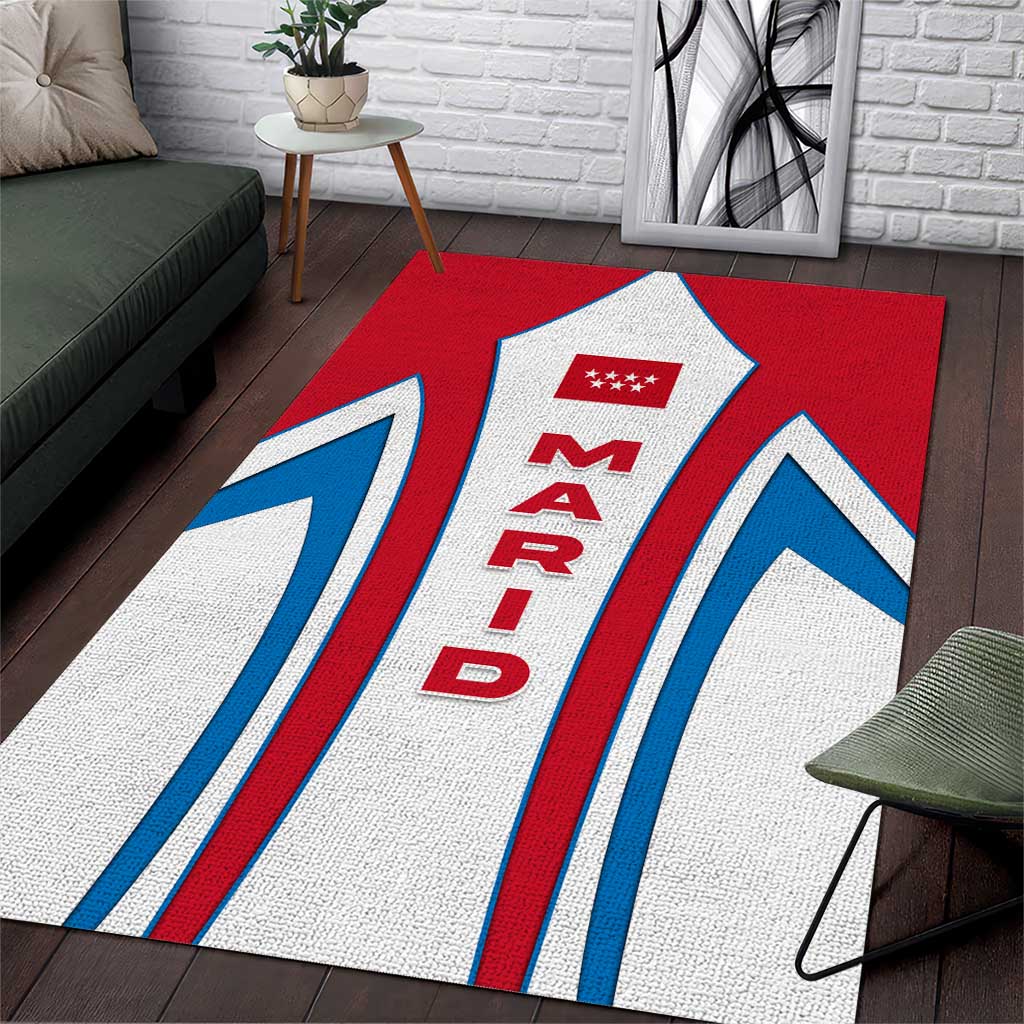 Madrid Flag Area Rug Autonomous Community of Spain - Wonder Print Shop