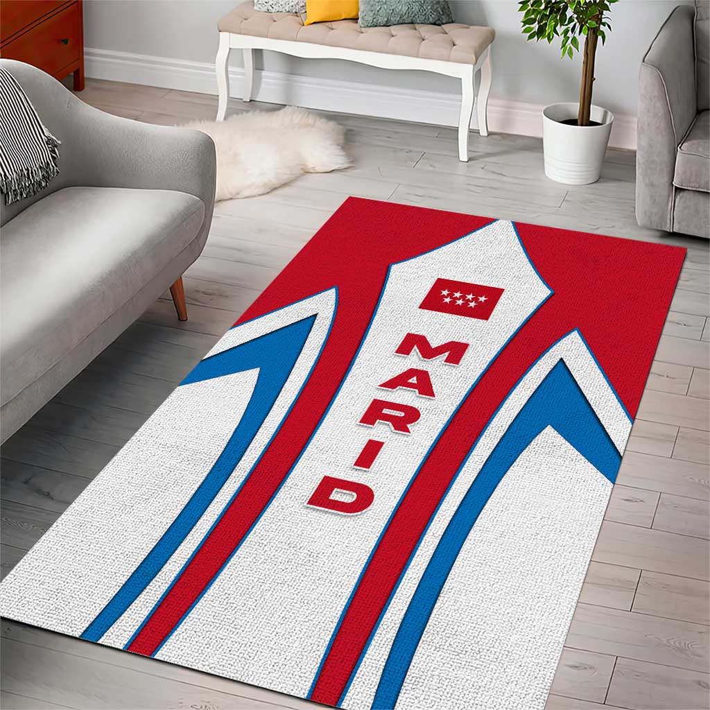 Madrid Flag Area Rug Autonomous Community of Spain - Wonder Print Shop