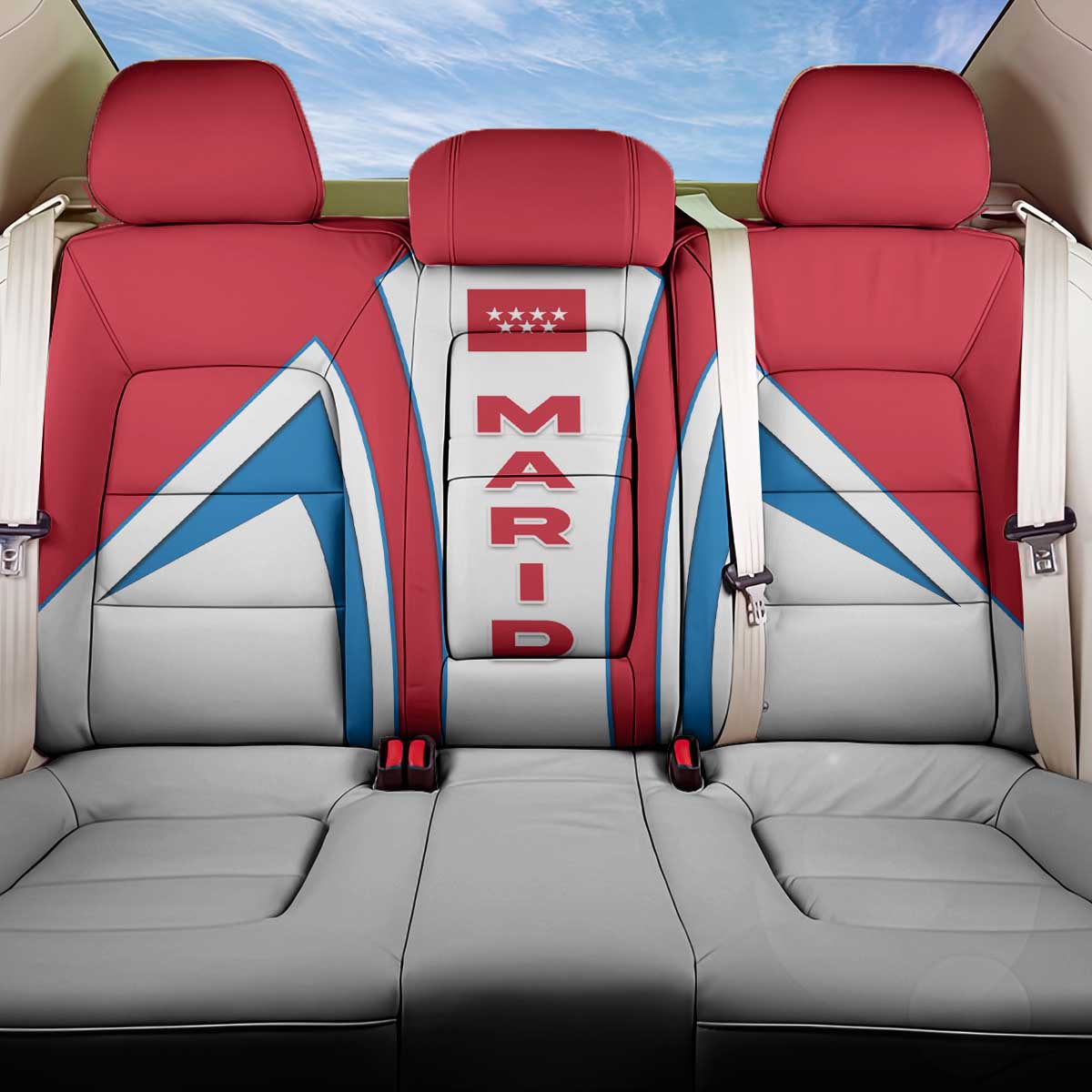 Madrid Flag Back Car Seat Cover Autonomous Community of Spain - Wonder Print Shop