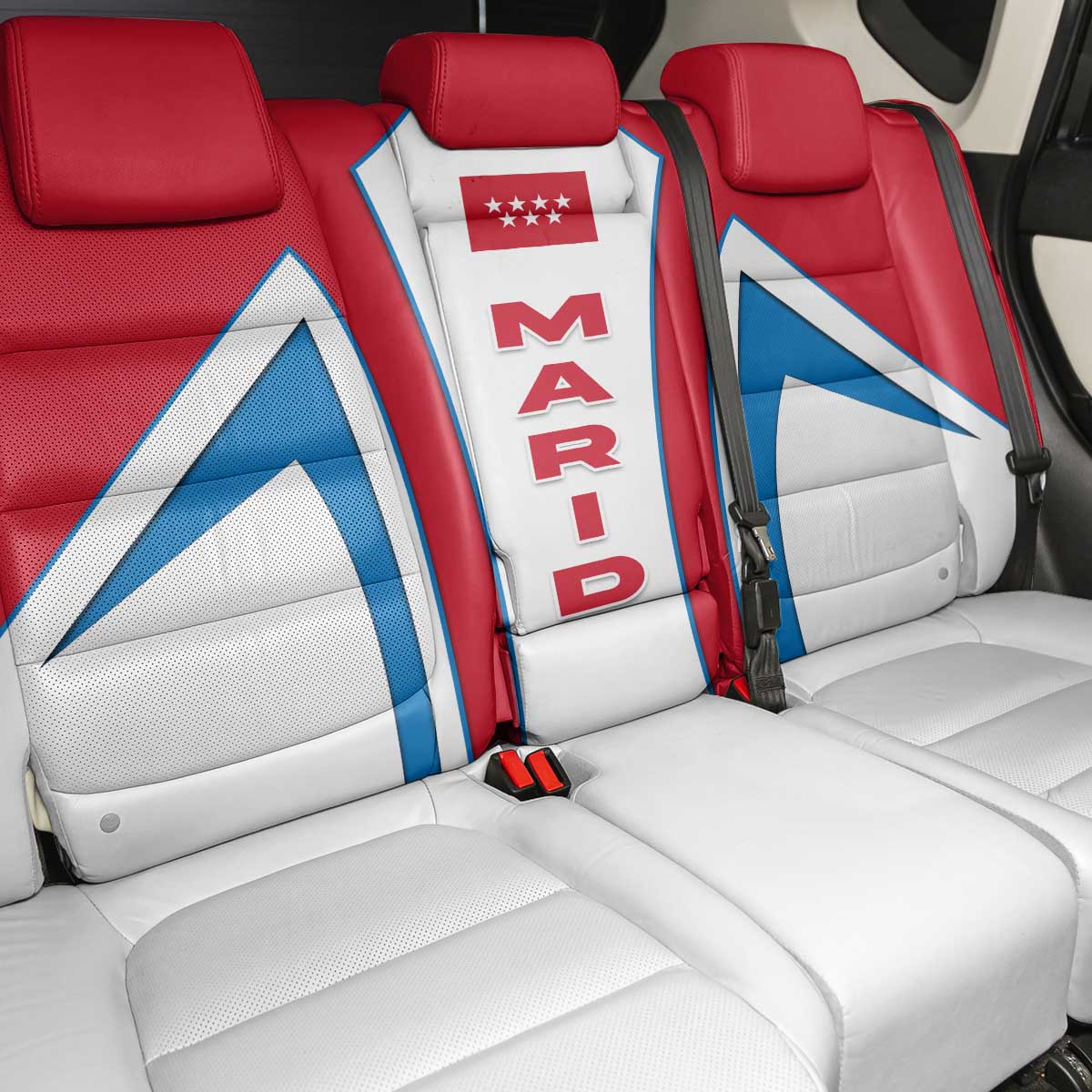 Madrid Flag Back Car Seat Cover Autonomous Community of Spain - Wonder Print Shop