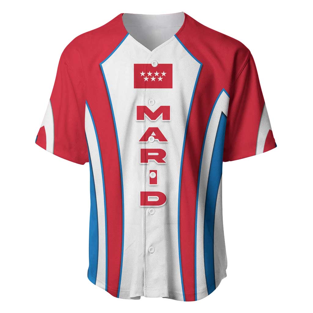 Madrid Flag Baseball Jersey Autonomous Community of Spain - Wonder Print Shop