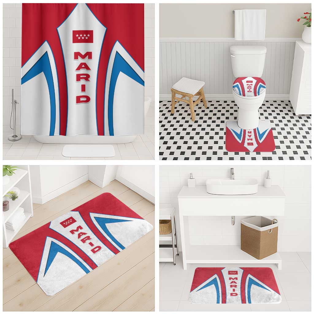 Madrid Flag Bathroom Set Autonomous Community of Spain - Wonder Print Shop