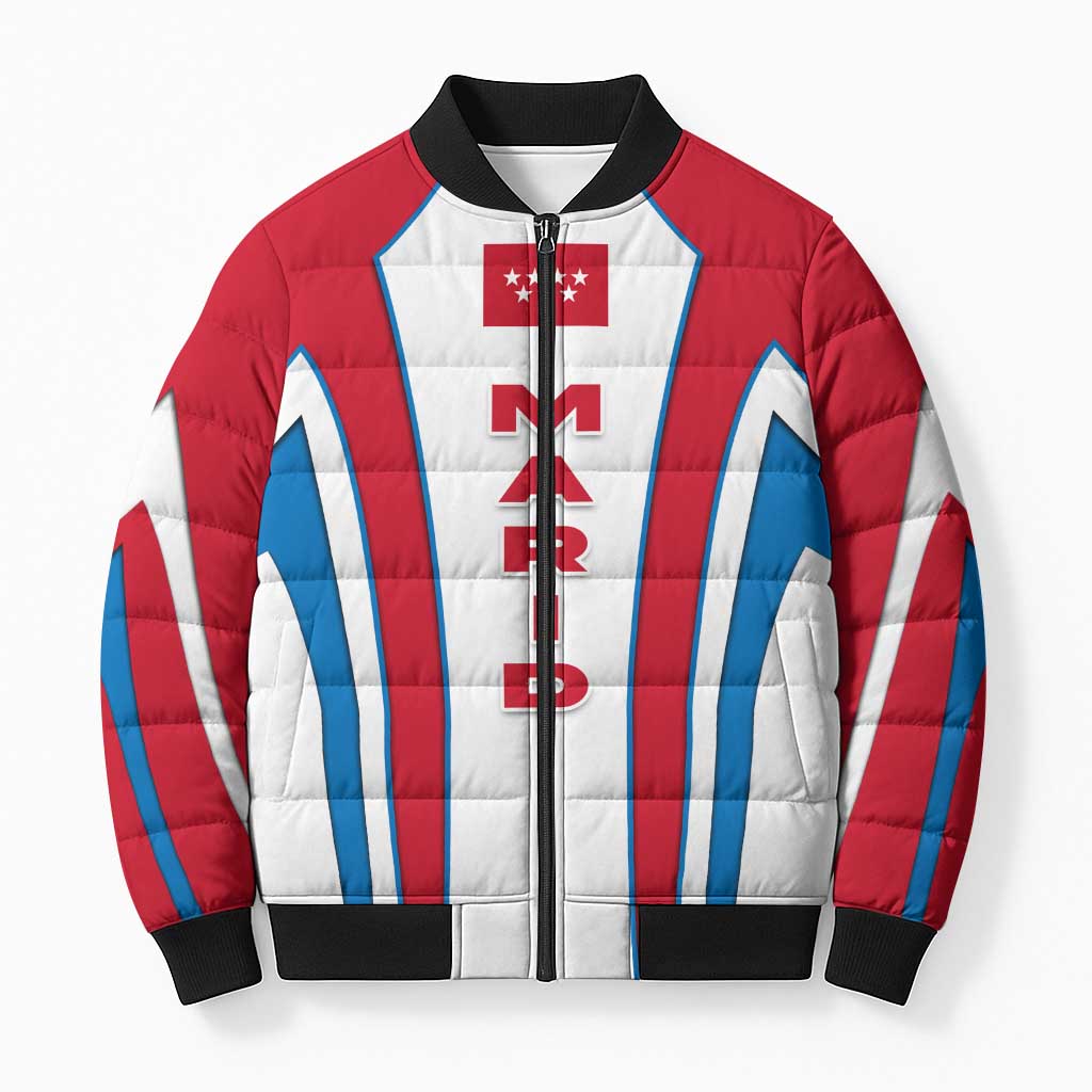 Madrid Flag Bomber Puffer Jacket Autonomous Community of Spain - Wonder Print Shop