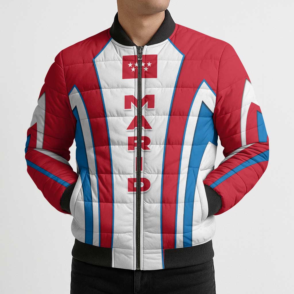 Madrid Flag Bomber Puffer Jacket Autonomous Community of Spain - Wonder Print Shop