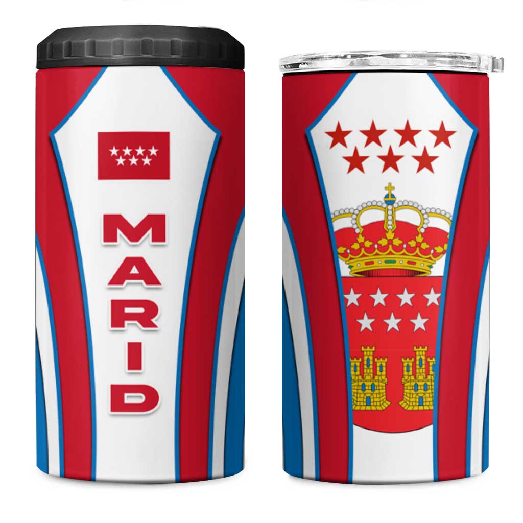 Madrid Flag 4 in 1 Can Cooler Tumbler Autonomous Community of Spain - Wonder Print Shop