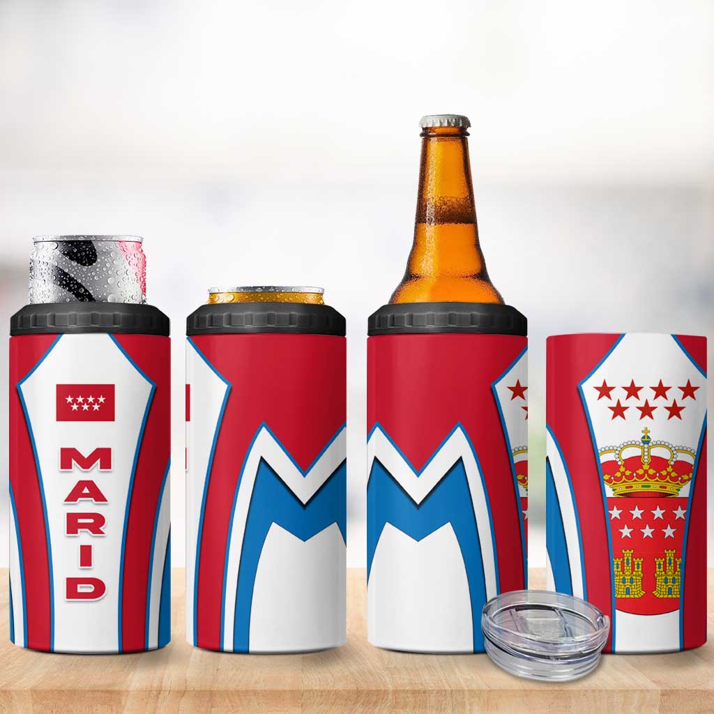 Madrid Flag 4 in 1 Can Cooler Tumbler Autonomous Community of Spain - Wonder Print Shop