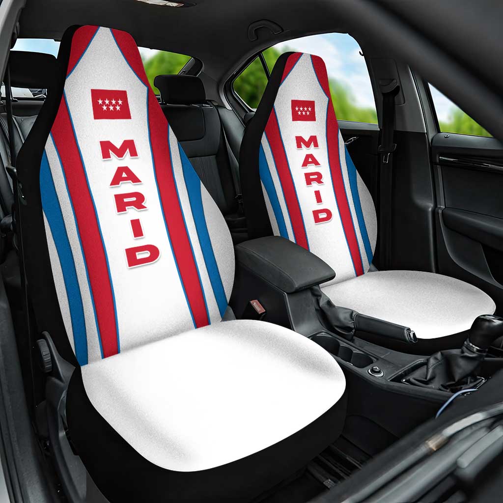 Madrid Flag Car Seat Cover Autonomous Community of Spain - Wonder Print Shop