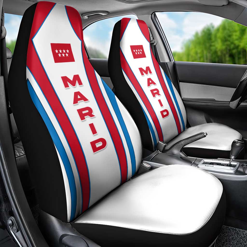 Madrid Flag Car Seat Cover Autonomous Community of Spain - Wonder Print Shop