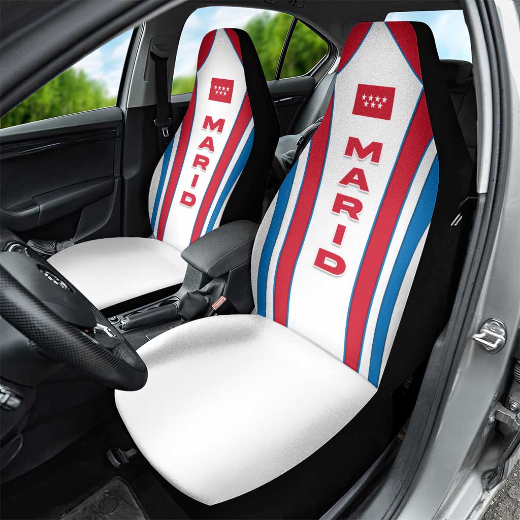 Madrid Flag Car Seat Cover Autonomous Community of Spain - Wonder Print Shop